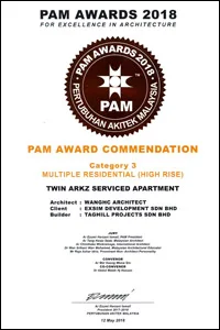 Exsim-Achievements-Twin-Arkz-Bukit-Jalil-PAM-Awards-2018-Commendation-Category-3-Multiple-Residential-High-Rise