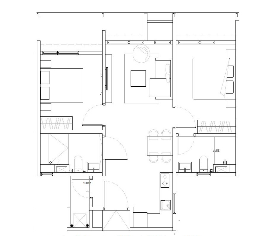 Exsim Bukit Jalil_The Vidiz Bukit Jalil_Layout_Type A- 2 rooms