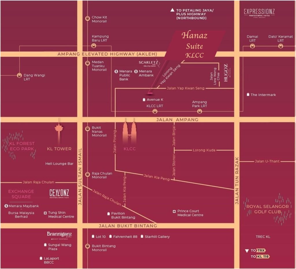 Exsim KLCC_Hanaz Suites_Actual Location Maps