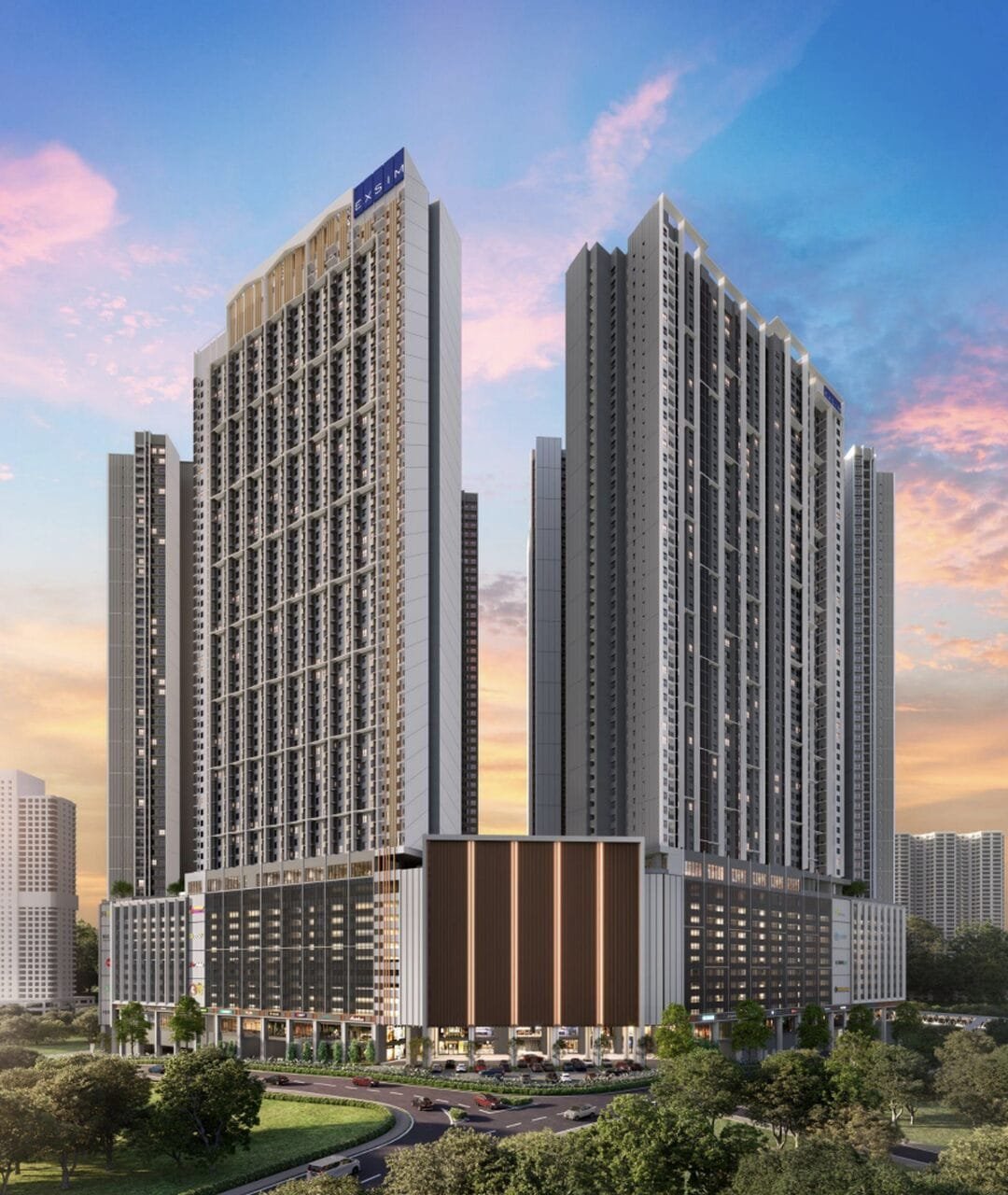 Architectural façade design of Causewayz Square @ JBCC by EXSIM CIQ, combining modern styling with urban convenience