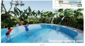 Seascape Wading Pool at Causewayz Square @ JBCC EXSIM CIQ Sky Roof, designed for family-friendly enjoyment with a resort-inspired environment