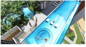 Sky Roof leisure facilities at Causewayz Square @ JBCC EXSIM CIQ, offering lush landscaping, open-air seating areas, and premium amenities for elevated city living