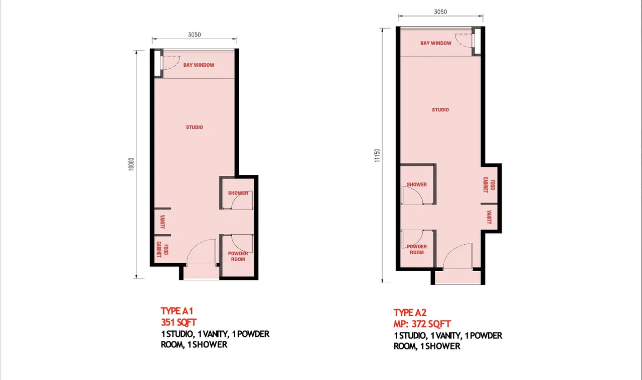 “Type A at The Bedrock Jesselton Docklands by EXSIM Sabah — a compact, practical layout perfect for young professionals or as a short-stay investment unit
