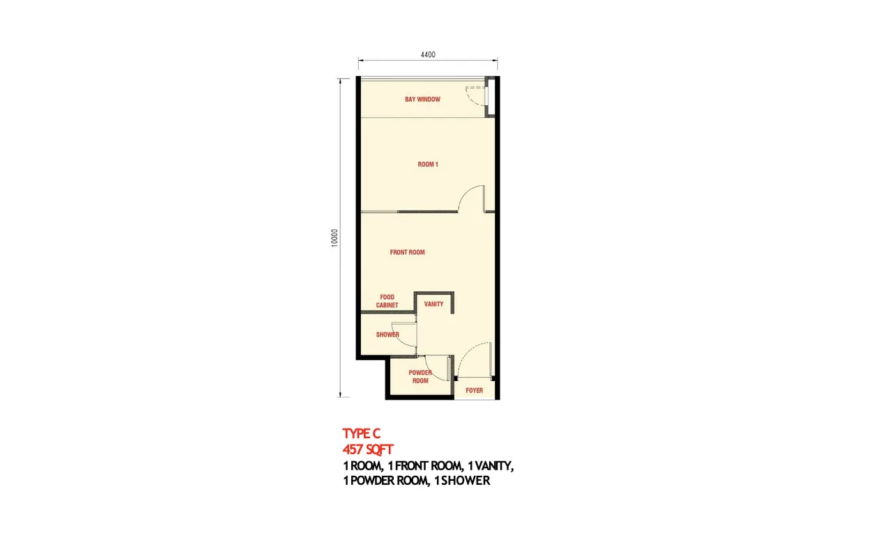 Type C at The Bedrock Jesselton Docklands, EXSIM Sabah — designed for those who value extra living space, suitable for own-stay or premium Airbnb rentals