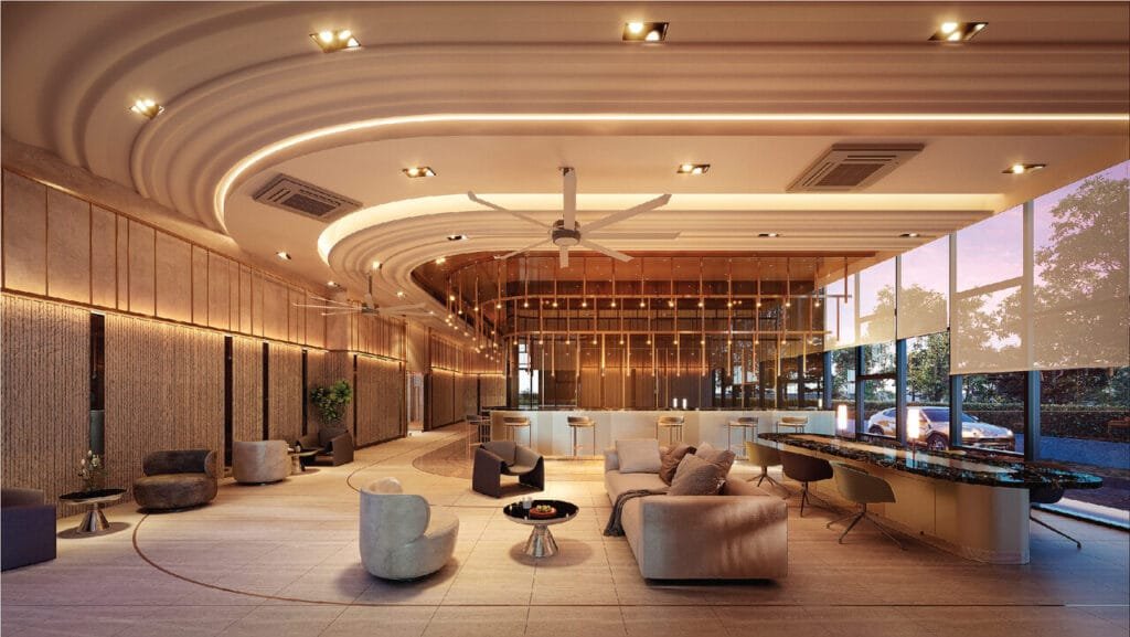 Grand Lobby at The Celestz @ Kebun Teh, part of EXSIM’s Kebun Teh development series