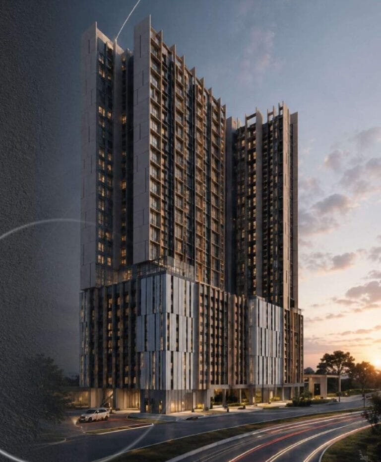 Facade design of The Celestz @ Kebun Teh, a new EXSIM serviced residences project in Johor Bahru