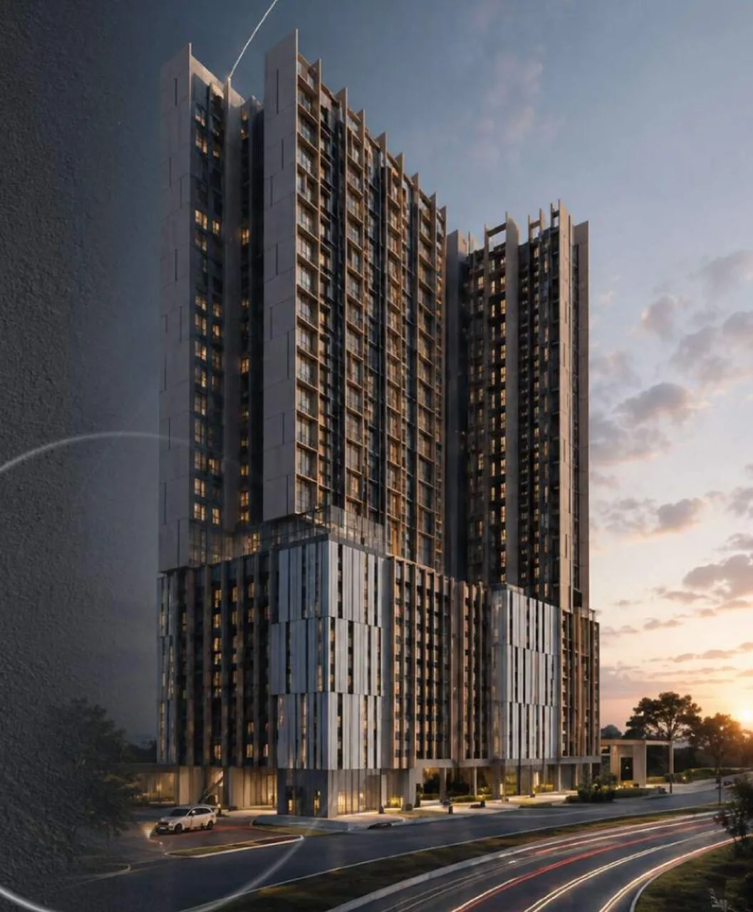 Facade design of The Celestz @ Kebun Teh, a new EXSIM serviced residences project in Johor Bahru