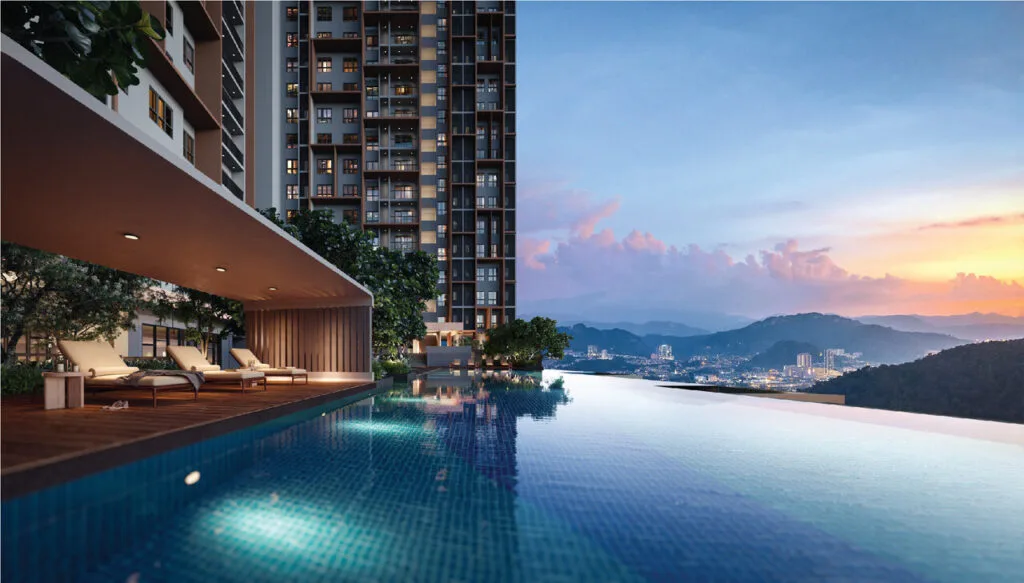 Starlight Pool facility at The Celestz @ Kebun Teh, a new EXSIM development in Johor Bahru