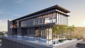 Sky pool facility at The Lighthauz with elevated leisure deck and open view over Penang.