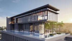 Sky pool facility at The Lighthauz with elevated leisure deck and open view over Penang.